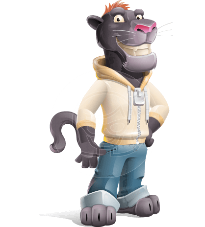 Black Panther Cartoon Vector Character