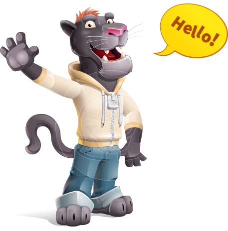 Black Panther Cartoon Vector Character