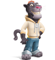 Black Panther Cartoon Vector Character