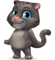 Baby Black Panther Cartoon Vector Character