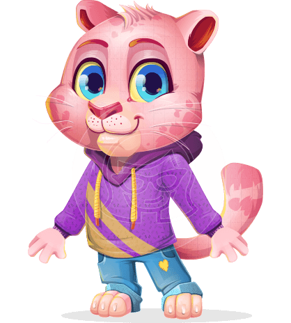 Cute Panther Cartoon Vector Character