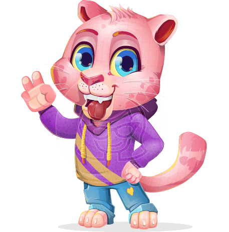 Cute Panther Cartoon Vector Character