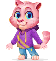 Cute Panther Cartoon Vector Character