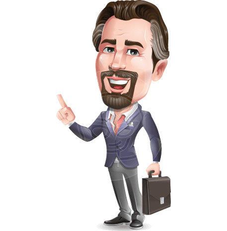 Cartoon Businessman with Goatee Beard Vector Character