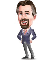 Cartoon Businessman with Goatee Beard Vector Character