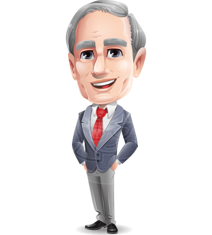 Mature Businessman Cartoon Vector Character