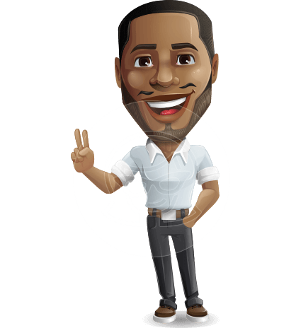 Handsome African American Man Cartoon Vector Character