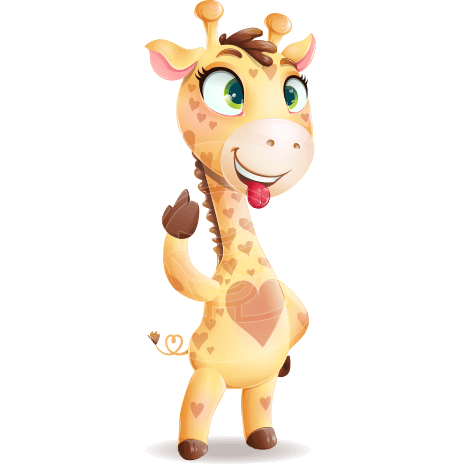 Baby Giraffe Cartoon Vector Character
