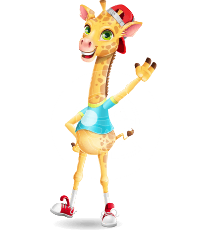 Funny Giraffe Cartoon Vector Character