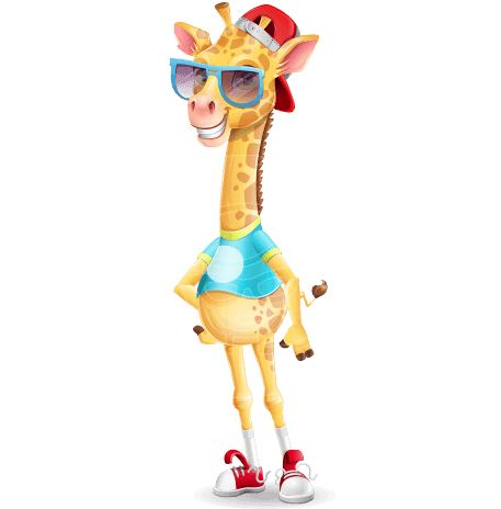 Funny Giraffe Cartoon Vector Character