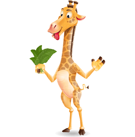 Cartoon Giraffe Vector Character