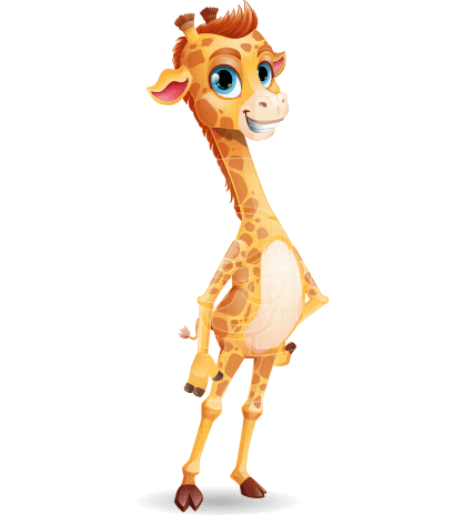 Cute Giraffe Cartoon Vector Character