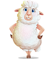 White Sheep Cartoon Vector Character