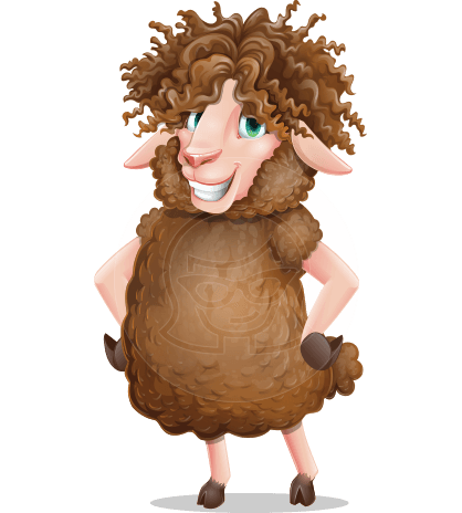 Cartoon Sheep Vector Character