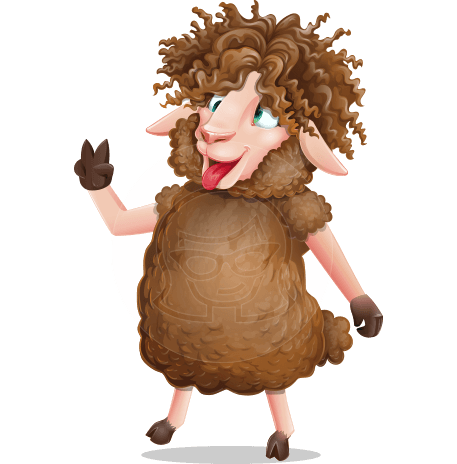 Cartoon Sheep Vector Character