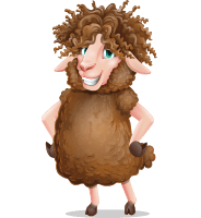 Cartoon Sheep Vector Character