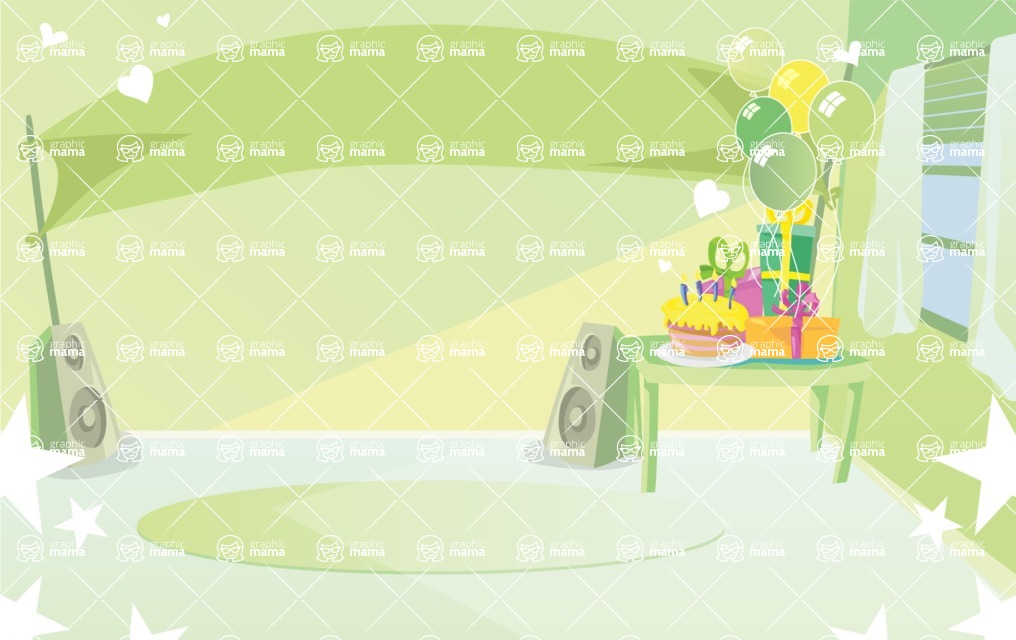 Room Backgrounds Vector Collection - Kid Birthday Party interior Vector Background