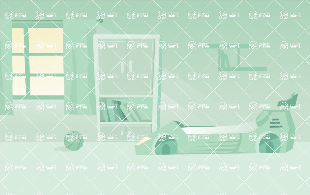 Room Backgrounds Vector Collection - Kid Boy Room Vector Background