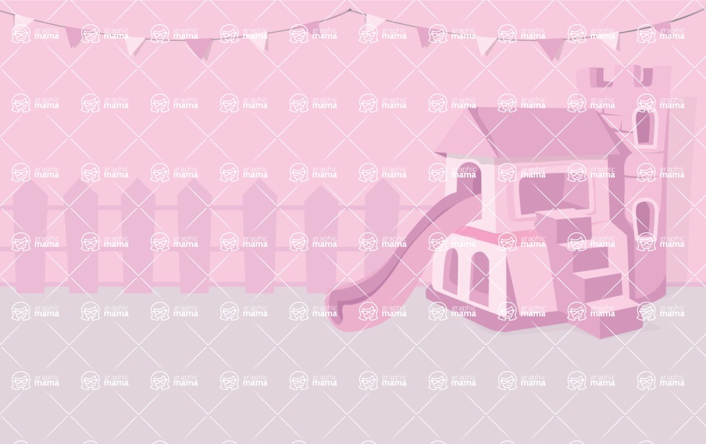 Room Backgrounds Vector Collection - Kid Girl Room Vector Background