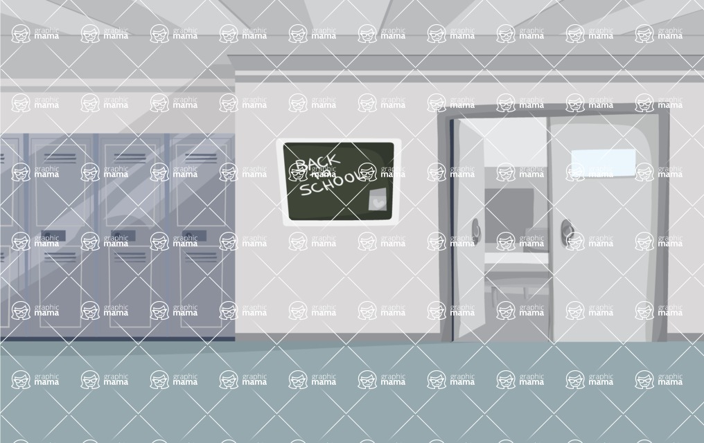 Room Backgrounds Vector Collection - Indoor School Vector Background