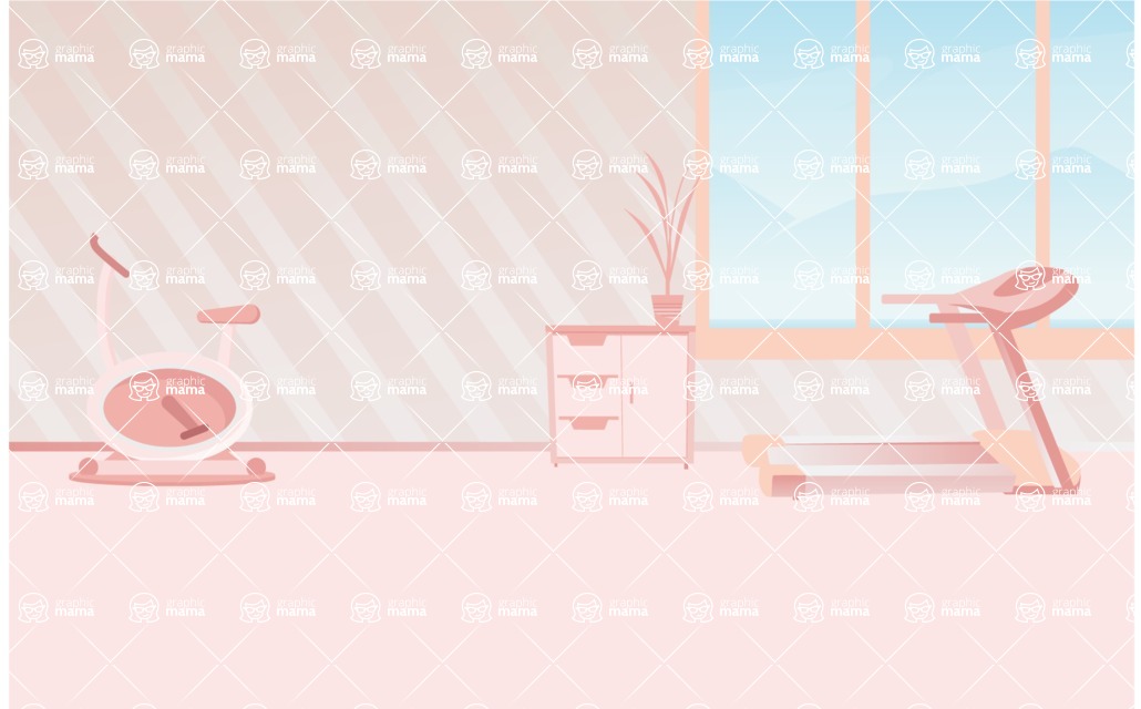 Room Backgrounds Vector Collection - Fitness Center Vector Background