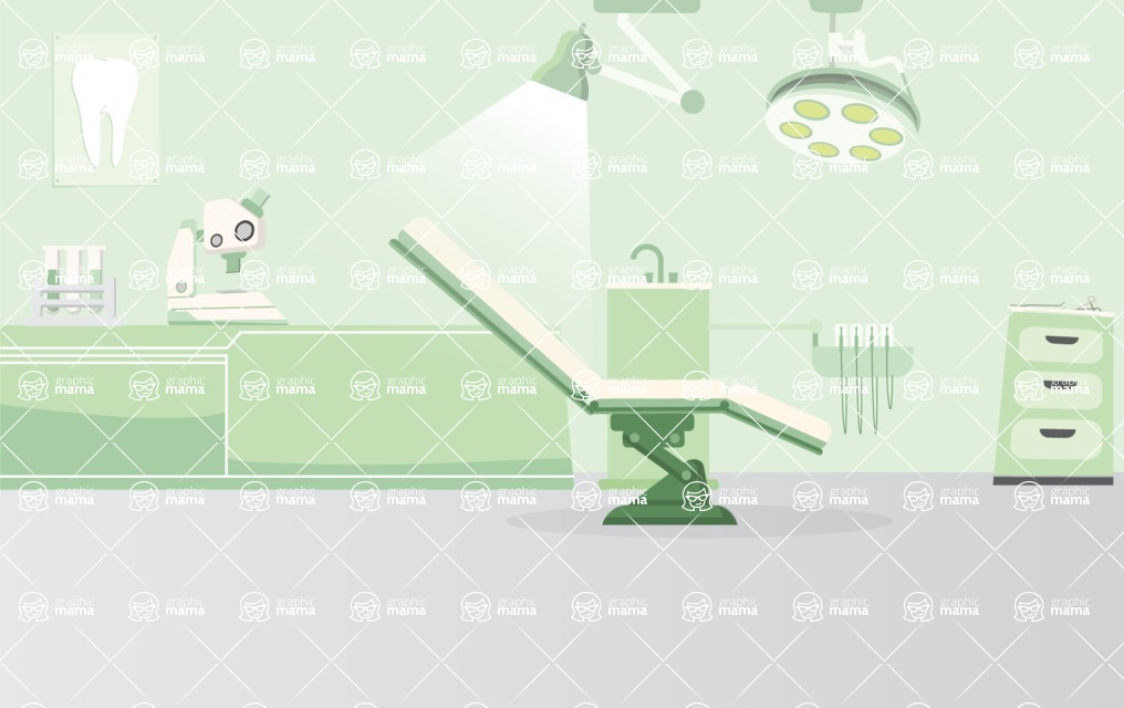 Room Backgrounds Vector Collection - Dentist Room Interior Vector Background