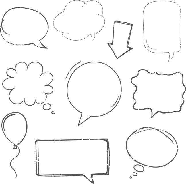 Vector Hand Drawn Elements Mega Bundle - Simple Cartoon Hand Drawn Bubble Graphics