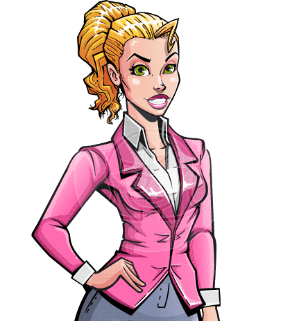 Pop Art Business Woman Cartoon Vector Character