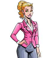 Pop Art Business Woman Cartoon Vector Character