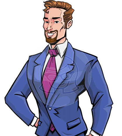 Pop Art Businessman Cartoon Vector Character