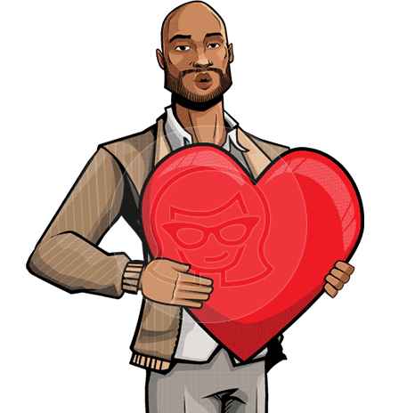 African-American Pop Art Style Man Vector Character