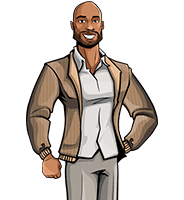 African-American Pop Art Style Man Vector Character