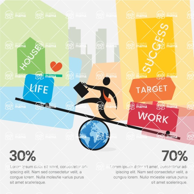 Infographic Templates Collection - Vector, Photoshop, PowerPoint, Google Slides - Life and Work Infographic Template