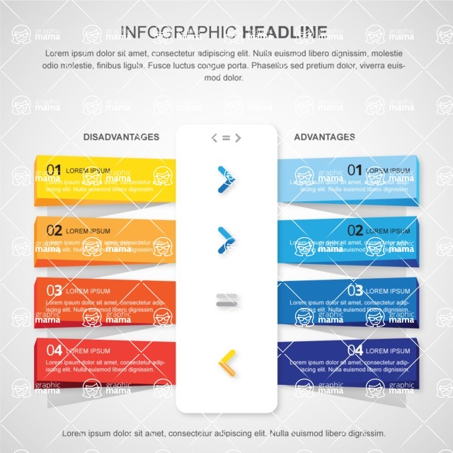 Infographic Templates Collection - Vector, Photoshop, PowerPoint, Google Slides - Bigger, Smaller, Equal Comparison Infographic Template
