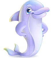 Cute Dolphin Cartoon Vector Character
