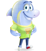 Little Dolphin Kid Cartoon Vector Character