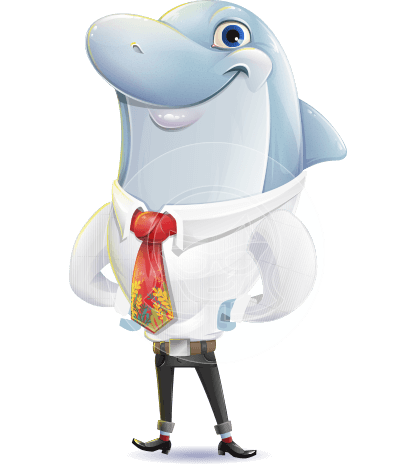 Smart Business Dolphin Cartoon Character