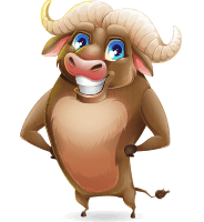 Funny Buffalo Cartoon Character