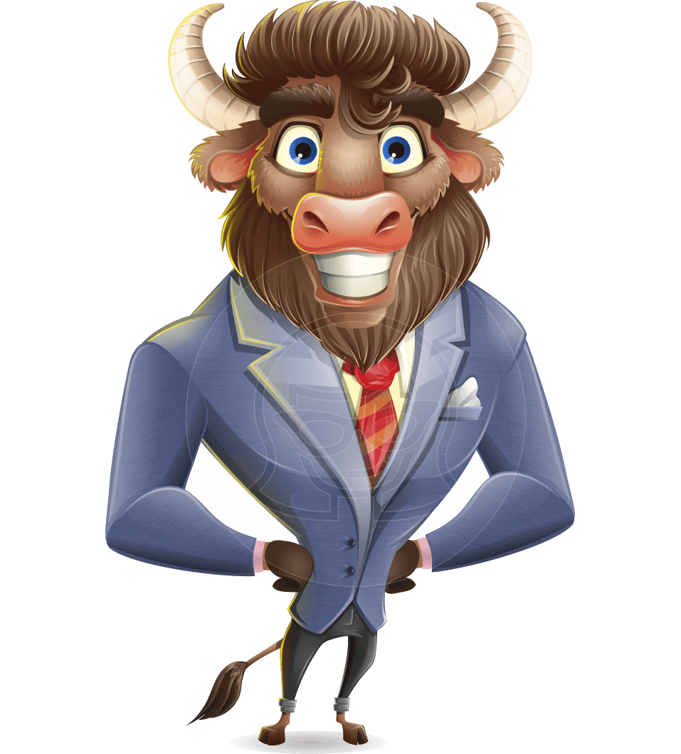 Corporate Buffalo Cartoon Vector Character