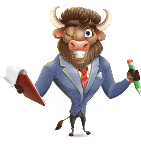 Corporate Buffalo Cartoon Vector Character