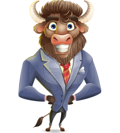 Corporate Buffalo Cartoon Vector Character