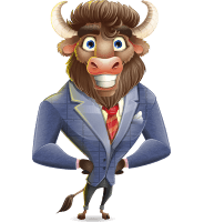 Corporate Buffalo Cartoon Vector Character