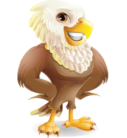 Cute Eagle Cartoon Vector Character