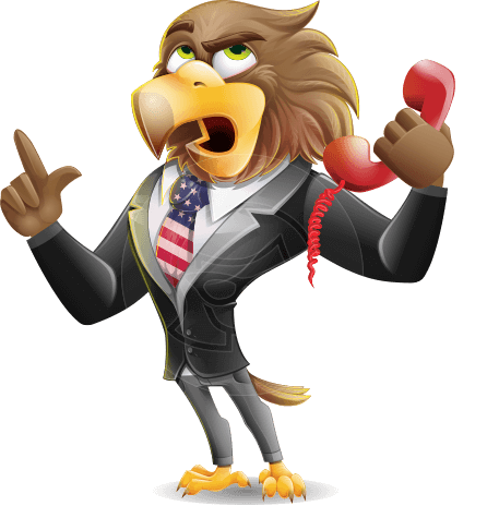 Patriotic American Eagle Cartoon Character