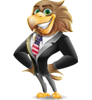 Patriotic American Eagle Cartoon Character