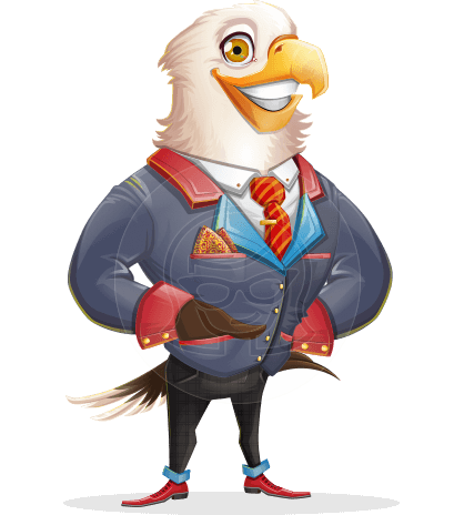 American Eagle Cartoon Vector Character