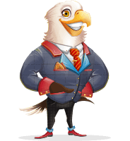 American Eagle Cartoon Vector Character