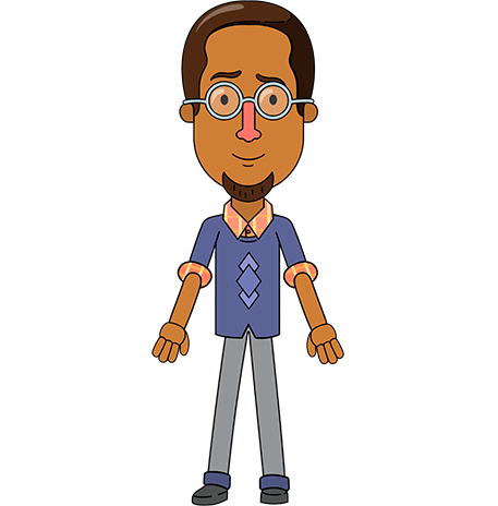 Minimalist African-American Male Teacher Puppet