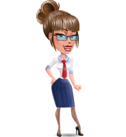 Cute Female Teacher with a Skirt Cartoon Character