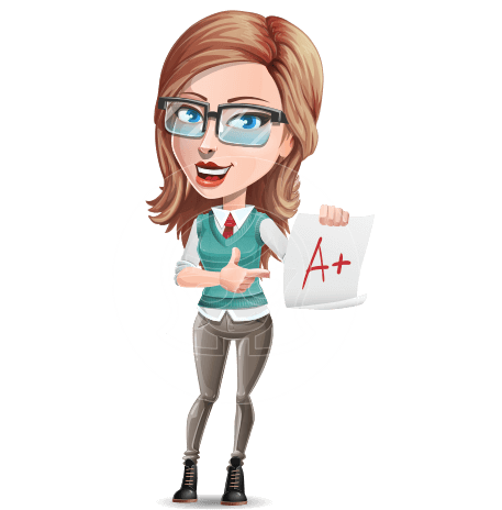 Pretty Young Female Teacher Cartoon Character